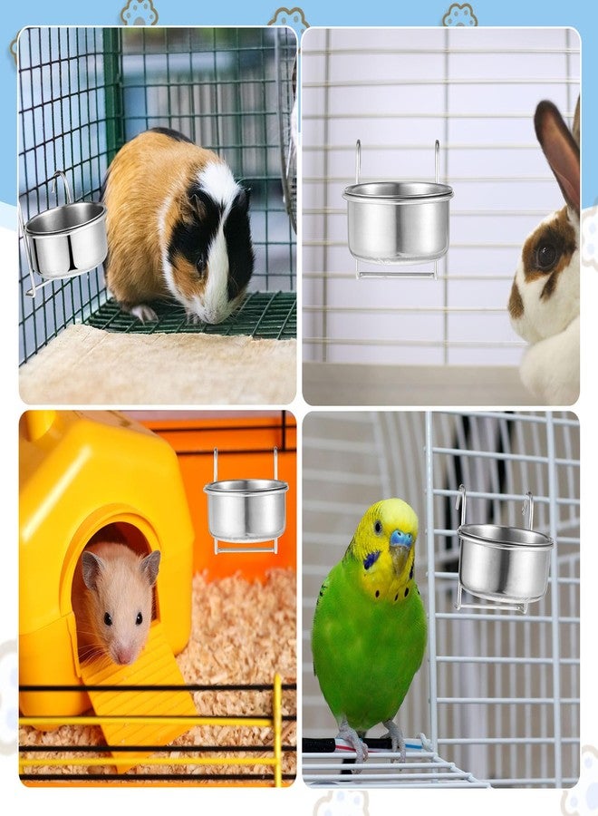 Layhit 6 Pcs 10 oz Kennel Pet Hanging Bowl Stainless Steel Coop Cup with Hanger None Spill Dog Crate Water Bowl Kennel Dog Rabbit Food Dish for Cage Cats Birds Chicken Reptiles - Image 4